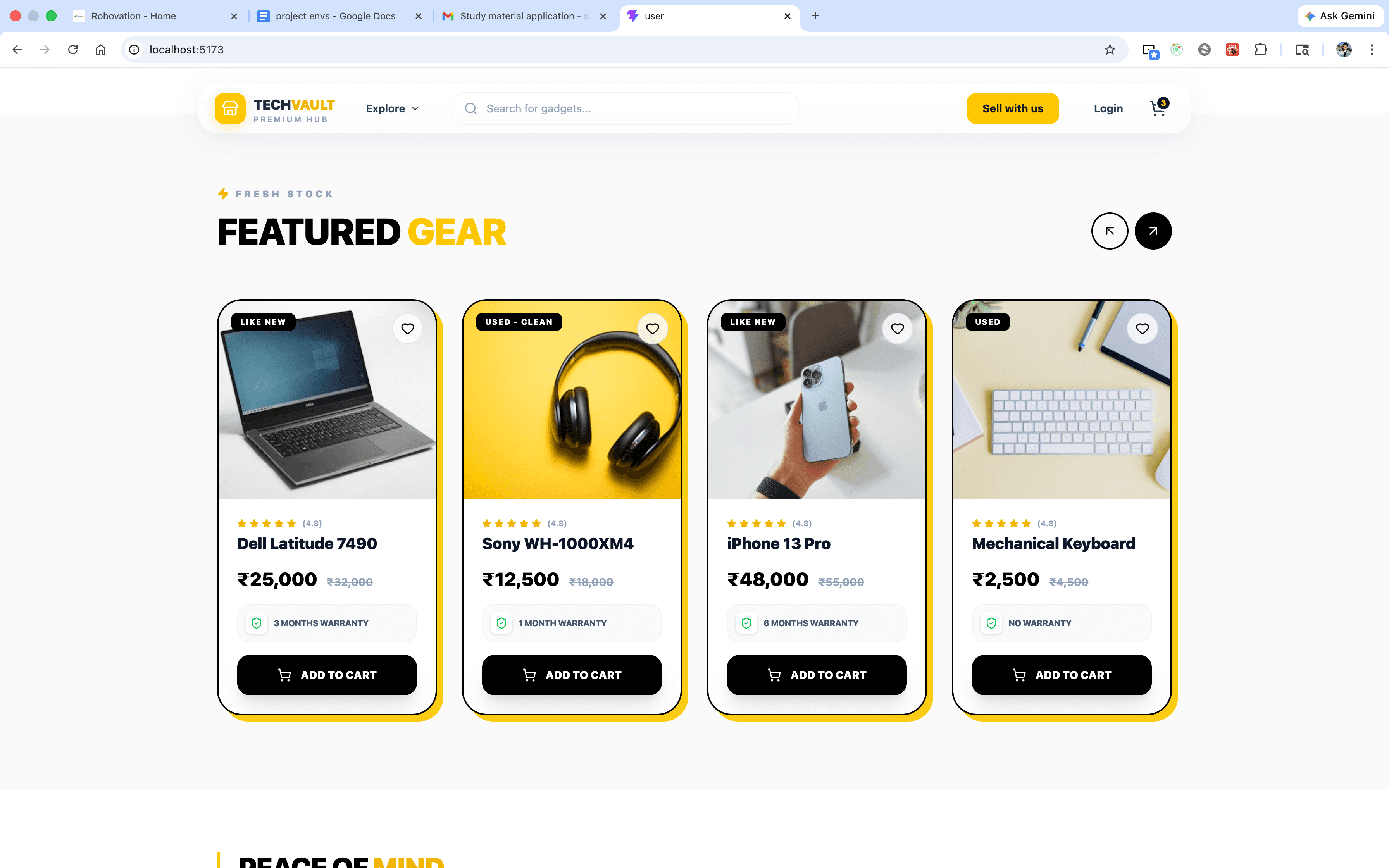 E-commerce platform for Old Electronics items